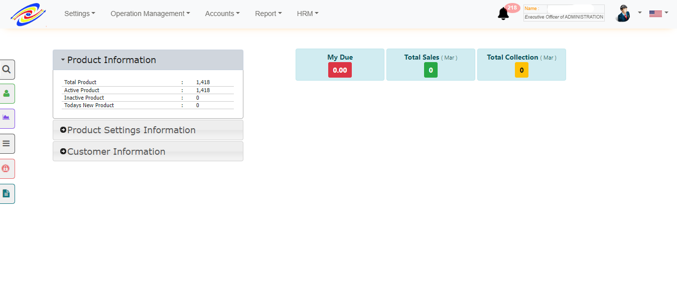 Three Arrows Plastic ERP product and sales dashboard